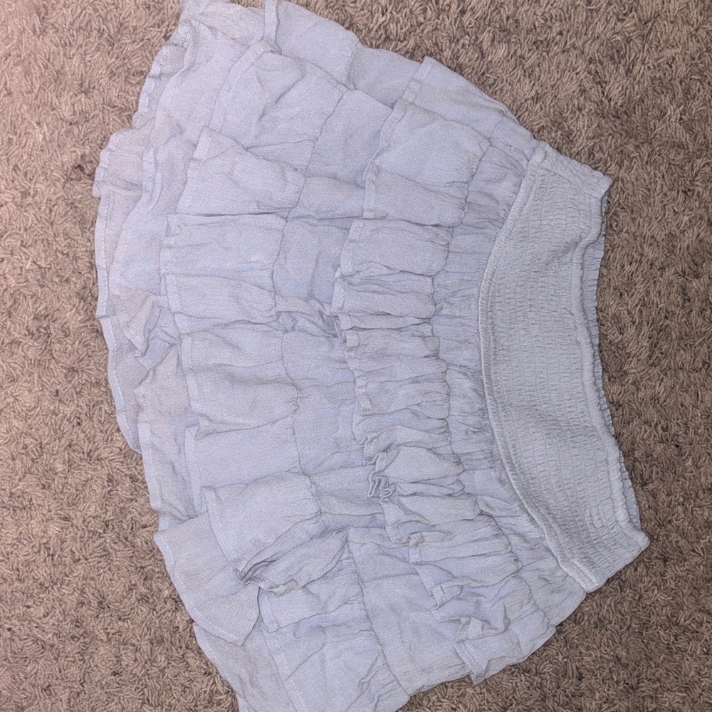 Hollister Light Blue Ruffled Mini Skirt
